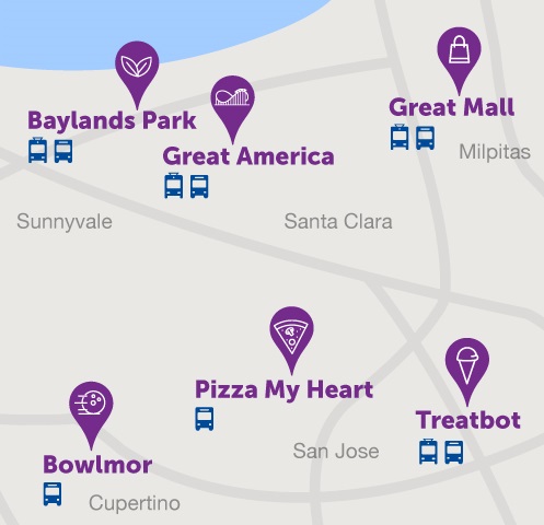 Map with summer destinations.