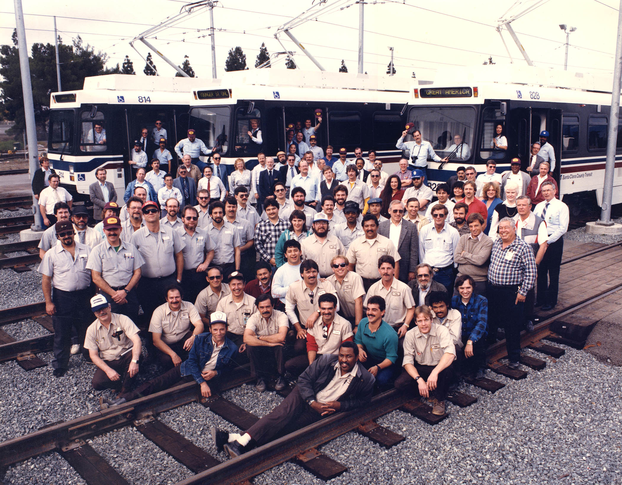 group of VTA operations employees from the 80s